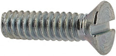 Value Collection - #3-48 UNC, 3/8" OAL Slotted Drive Machine Screw - Flat Head, Grade 2 Steel, Zinc-Plated Finish, Without Washer - Exact Tooling