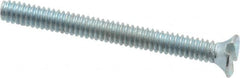Value Collection - #3-48 UNC, 1" OAL Slotted Drive Machine Screw - Flat Head, Grade 2 Steel, Zinc-Plated Finish, Without Washer - Exact Tooling