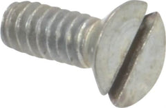 Value Collection - #4-40 UNC, 5/16" OAL Slotted Drive Machine Screw - Flat Head, Grade 2 Steel, Zinc-Plated Finish, Without Washer - Exact Tooling