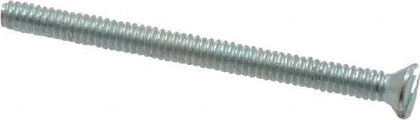 Value Collection - #4-40 UNC, 1-1/2" OAL Slotted Drive Machine Screw - Flat Head, Grade 2 Steel, Zinc-Plated Finish, Without Washer - Exact Tooling