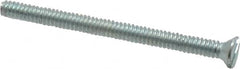Value Collection - #4-40 UNC, 1-1/2" OAL Slotted Drive Machine Screw - Flat Head, Grade 2 Steel, Zinc-Plated Finish, Without Washer - Exact Tooling