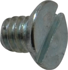 Value Collection - #5-40 UNC, 3/16" OAL Slotted Drive Machine Screw - Flat Undercut Head, Grade J82 Steel, Zinc-Plated Finish, Without Washer - Exact Tooling