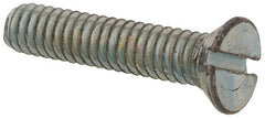 Value Collection - #5-40 UNC, 5/8" OAL Slotted Drive Machine Screw - Flat Head, Grade 2 Steel, Zinc-Plated Finish, Without Washer - Exact Tooling