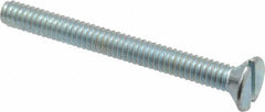 Value Collection - #5-40 UNC, 1-1/4" OAL Slotted Drive Machine Screw - Flat Head, Grade 2 Steel, Zinc-Plated Finish, Without Washer - Exact Tooling