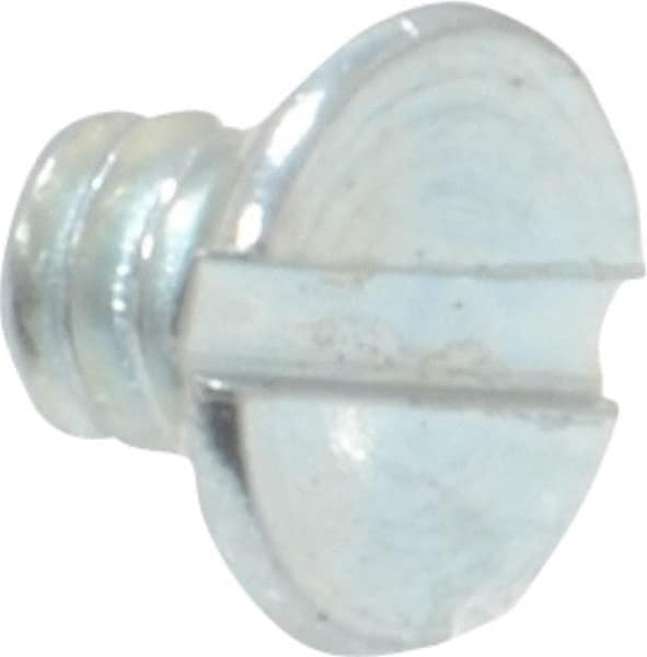 Value Collection - #6-32 UNC, 3/16" OAL Slotted Drive Machine Screw - Flat Head, Grade 2 Steel, Zinc-Plated Finish, Without Washer - Exact Tooling