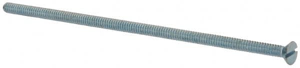 Value Collection - #6-32 UNC, 4" OAL Slotted Drive Machine Screw - Flat Head, Grade 2 Steel, Zinc-Plated Finish, Without Washer - Exact Tooling