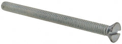 Value Collection - #8-32 UNC, 2-1/4" OAL Slotted Drive Machine Screw - Flat Head, Grade 2 Steel, Zinc-Plated Finish, Without Washer - Exact Tooling