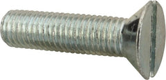 Value Collection - 1/4-28 UNF, 1" OAL Slotted Drive Machine Screw - Flat Head, Grade J82 Steel, Zinc-Plated Finish, Without Washer - Exact Tooling