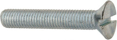 Value Collection - 1/4-28 UNF, 1-1/2" OAL Slotted Drive Machine Screw - Flat Head, Grade J82 Steel, Zinc-Plated Finish, Without Washer - Exact Tooling