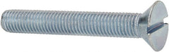 Value Collection - 1/4-28 UNF, 1-3/4" OAL Slotted Drive Machine Screw - Flat Head, Grade J82 Steel, Zinc-Plated Finish, Without Washer - Exact Tooling