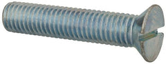 Value Collection - 1/2-13 UNC, 2-1/2" OAL Slotted Drive Machine Screw - Flat Head, Grade J82 Steel, Zinc-Plated Finish, Without Washer - Exact Tooling