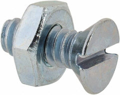 Value Collection - #10-24 UNC, 1/2" OAL Slotted Drive Machine Screw - Flat Head, Grade 2 Steel, Zinc-Plated Finish, Without Washer - Exact Tooling