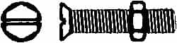 Value Collection - #10-24 UNC, 3/4" OAL Slotted Drive Machine Screw - Flat Head, Grade 2 Steel, Zinc-Plated Finish, Without Washer - Exact Tooling