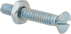 Value Collection - #10-24 UNC, 1-1/4" OAL Slotted Drive Machine Screw - Flat Head, Grade 2 Steel, Zinc-Plated Finish, Without Washer - Exact Tooling
