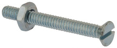 Value Collection - #10-24 UNC, 1-3/4" OAL Slotted Drive Machine Screw - Flat Head, Grade 2 Steel, Zinc-Plated Finish, Without Washer - Exact Tooling