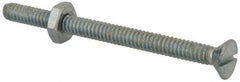 Value Collection - #10-24 UNC, 2-1/2" OAL Slotted Drive Machine Screw - Flat Head, Grade 2 Steel, Zinc-Plated Finish, Without Washer - Exact Tooling