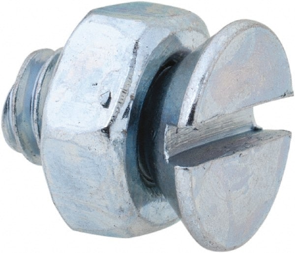 Value Collection - 1/4-20 UNC, 1/2" OAL Slotted Drive Machine Screw - Flat Head, Grade 2 Steel, Zinc-Plated Finish, Without Washer - Exact Tooling
