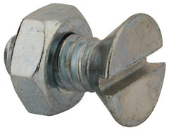 Value Collection - 1/4-20 UNC, 5/8" OAL Slotted Drive Machine Screw - Flat Head, Grade 2 Steel, Zinc-Plated Finish, Without Washer - Exact Tooling