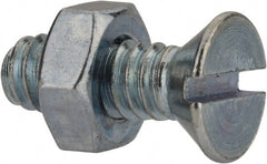 Value Collection - 1/4-20 UNC, 3/4" OAL Slotted Drive Machine Screw - Flat Head, Grade 2 Steel, Zinc-Plated Finish, Without Washer - Exact Tooling