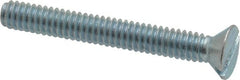 Value Collection - 1/4-20 UNC, 2" OAL Slotted Drive Machine Screw - Flat Head, Grade 2 Steel, Zinc-Plated Finish, Without Washer - Exact Tooling