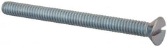 Value Collection - 1/4-20 UNC, 3" OAL Slotted Drive Machine Screw - Flat Head, Grade 2 Steel, Zinc-Plated Finish, Without Washer - Exact Tooling