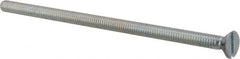 Value Collection - 1/4-20 UNC, 5-1/2" OAL Slotted Drive Machine Screw - Flat Head, Grade 2 Steel, Zinc-Plated Finish, Without Washer - Exact Tooling