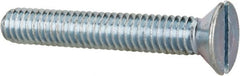 Value Collection - 5/16-18 UNC, 2" OAL Slotted Drive Machine Screw - Flat Head, Grade 2 Steel, Zinc-Plated Finish, Without Washer - Exact Tooling