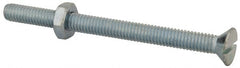 Value Collection - 5/16-18 UNC, 4" OAL Slotted Drive Machine Screw - Flat Head, Grade 2 Steel, Zinc-Plated Finish, Without Washer - Exact Tooling