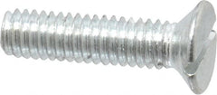 Value Collection - M4x0.70, 16mm OAL Slotted Drive Machine Screw - Flat Head, Grade 4.8 Steel, Zinc-Plated Finish, Without Washer - Exact Tooling
