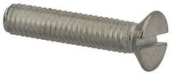 Value Collection - M4x0.70, 20mm OAL Slotted Drive Machine Screw - Flat Head, Grade 4.8 Steel, Zinc-Plated Finish, Without Washer - Exact Tooling
