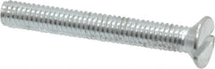 Value Collection - M4x0.70, 30mm OAL Slotted Drive Machine Screw - Flat Head, Grade 4.8 Steel, Zinc-Plated Finish, Without Washer - Exact Tooling