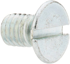Value Collection - M6x1.00, 10mm OAL Slotted Drive Machine Screw - Flat Head, Grade 4.8 Steel, Zinc-Plated Finish, Without Washer - Exact Tooling