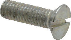 Value Collection - M6x1.00, 20mm OAL Slotted Drive Machine Screw - Flat Head, Grade 4.8 Steel, Zinc-Plated Finish, Without Washer - Exact Tooling