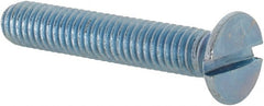 Value Collection - M6x1.00, 35mm OAL Slotted Drive Machine Screw - Flat Head, Grade 4.8 Steel, Zinc-Plated Finish, Without Washer - Exact Tooling