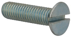 Value Collection - M8x1.25, 30mm OAL Slotted Drive Machine Screw - Flat Head, Grade 4.8 Steel, Zinc-Plated Finish, Without Washer - Exact Tooling