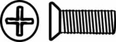 Value Collection - #5-40 UNC, 1/4" OAL Phillips Drive Machine Screw - Flat Head, Grade J82 Steel, Zinc-Plated Finish, Without Washer - Exact Tooling