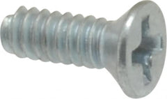Value Collection - #4-40 UNC, 5/16" OAL Phillips Drive Machine Screw - Flat Head, Grade 2 Steel, Zinc-Plated Finish, Without Washer - Exact Tooling