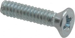Value Collection - #4-40 UNC, 1/2" OAL Phillips Drive Machine Screw - Flat Head, Grade 2 Steel, Zinc-Plated Finish, Without Washer - Exact Tooling