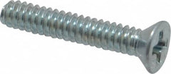 Value Collection - #4-40 UNC, 5/8" OAL Phillips Drive Machine Screw - Flat Head, Grade 2 Steel, Zinc-Plated Finish, Without Washer - Exact Tooling