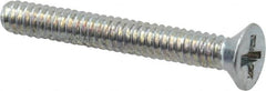 Value Collection - #4-40 UNC, 7/8" OAL Phillips Drive Machine Screw - Flat Head, Grade 2 Steel, Zinc-Plated Finish, Without Washer - Exact Tooling