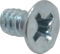 Value Collection - #6-32 UNC, 1/4" OAL Phillips Drive Machine Screw - Flat Head, Grade 2 Steel, Zinc-Plated Finish, Without Washer - Exact Tooling