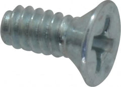 Value Collection - #6-32 UNC, 5/16" OAL Phillips Drive Machine Screw - Flat Head, Grade 2 Steel, Zinc-Plated Finish, Without Washer - Exact Tooling