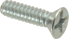 Value Collection - #6-32 UNC, 1/2" OAL Phillips Drive Machine Screw - Flat Head, Grade 2 Steel, Zinc-Plated Finish, Without Washer - Exact Tooling