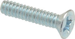 Value Collection - #6-32 UNC, 5/8" OAL Phillips Drive Machine Screw - Flat Head, Grade 2 Steel, Zinc-Plated Finish, Without Washer - Exact Tooling