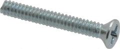 Value Collection - #6-32 UNC, 1" OAL Phillips Drive Machine Screw - Flat Head, Grade 2 Steel, Zinc-Plated Finish, Without Washer - Exact Tooling