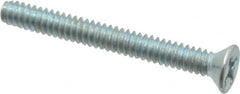 Value Collection - #6-32 UNC, 1-1/4" OAL Phillips Drive Machine Screw - Flat Head, Grade 2 Steel, Zinc-Plated Finish, Without Washer - Exact Tooling