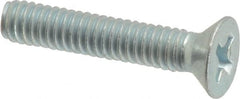 Value Collection - #8-32 UNC, 7/8" OAL Phillips Drive Machine Screw - Flat Head, Grade J82 Steel, Zinc-Plated Finish, Without Washer - Exact Tooling