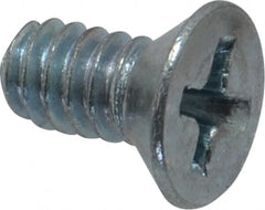 Value Collection - #10-24 UNC, 3/8" OAL Phillips Drive Machine Screw - Flat Head, Grade J82 Steel, Zinc-Plated Finish, Without Washer - Exact Tooling