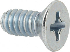 Value Collection - #10-24 UNC, 7/16" OAL Phillips Drive Machine Screw - Flat Head, Grade J82 Steel, Zinc-Plated Finish, Without Washer - Exact Tooling
