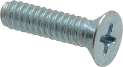 Value Collection - #10-24 UNC, 3/4" OAL Phillips Drive Machine Screw - Flat Head, Grade 2 Steel, Zinc-Plated Finish, Without Washer - Exact Tooling